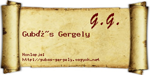 Gubás Gergely névjegykártya